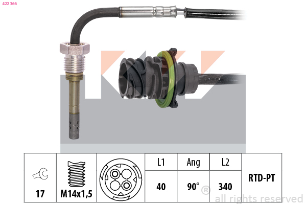 Senzor, temperatura gaze evacuare 422 366 KW
